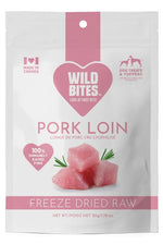 Wild Bites™ Freeze Dried Pork Loin Treats for Dogs and Cats - Single Ingredient - Made in Canada