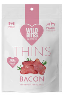 Wild Bites™ Bacon Thins - Dehydrated Pork Loin Treats for Dogs and Cats - Made in Canada