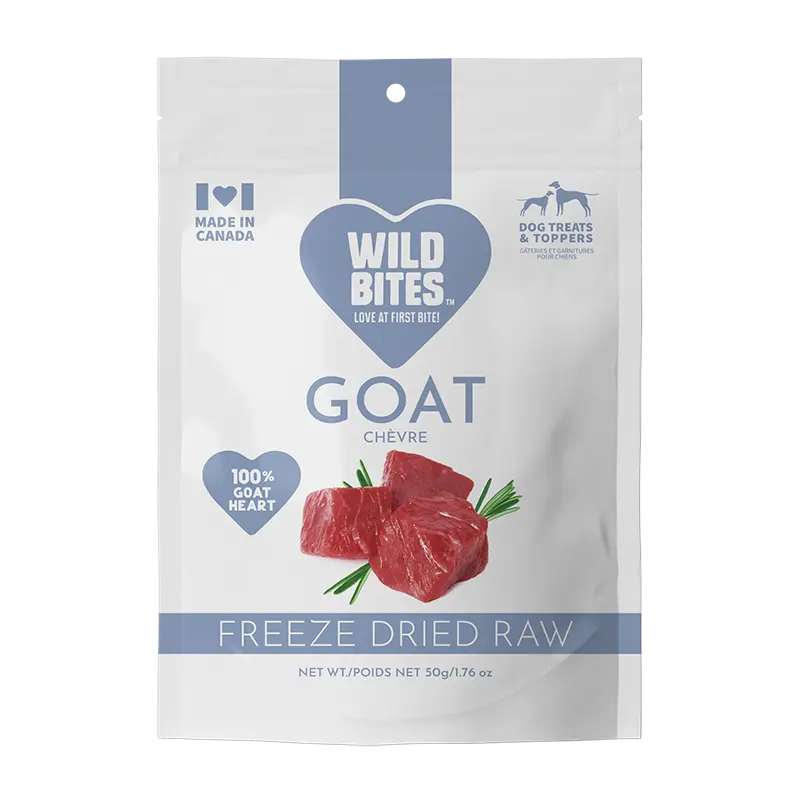 Wild Bites™ Freeze Dried Goat Treats for Dogs and Cats - Novel Protein - Made in Canada