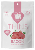 Bacon Thins Dog & Cat Treats pack front, for dogs and cats