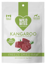 Freeze Dried Kangaroo Dog & Cat Treats pack front, for dogs and cats