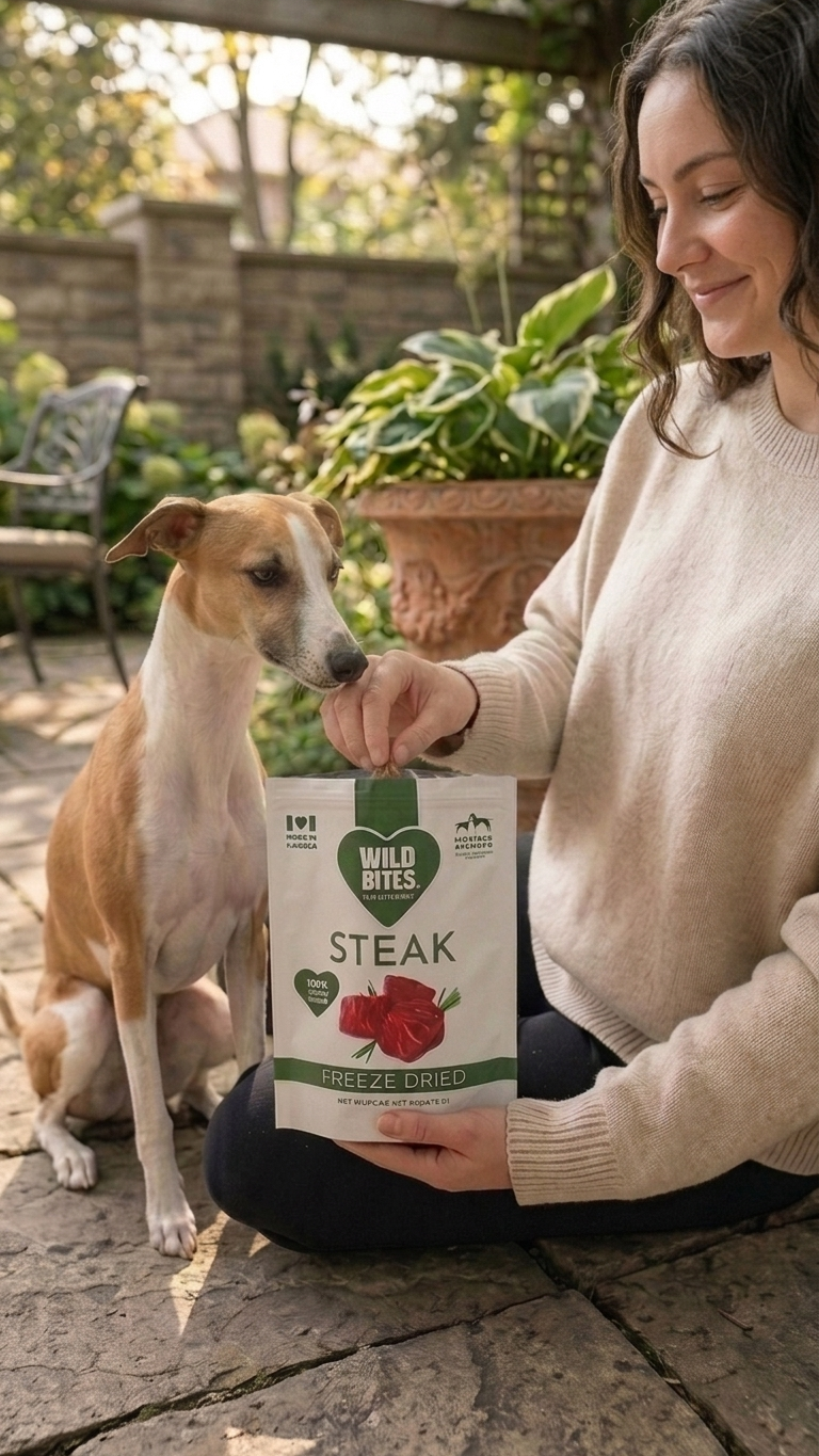 Whippet with Wild Bites freeze dried steak treats